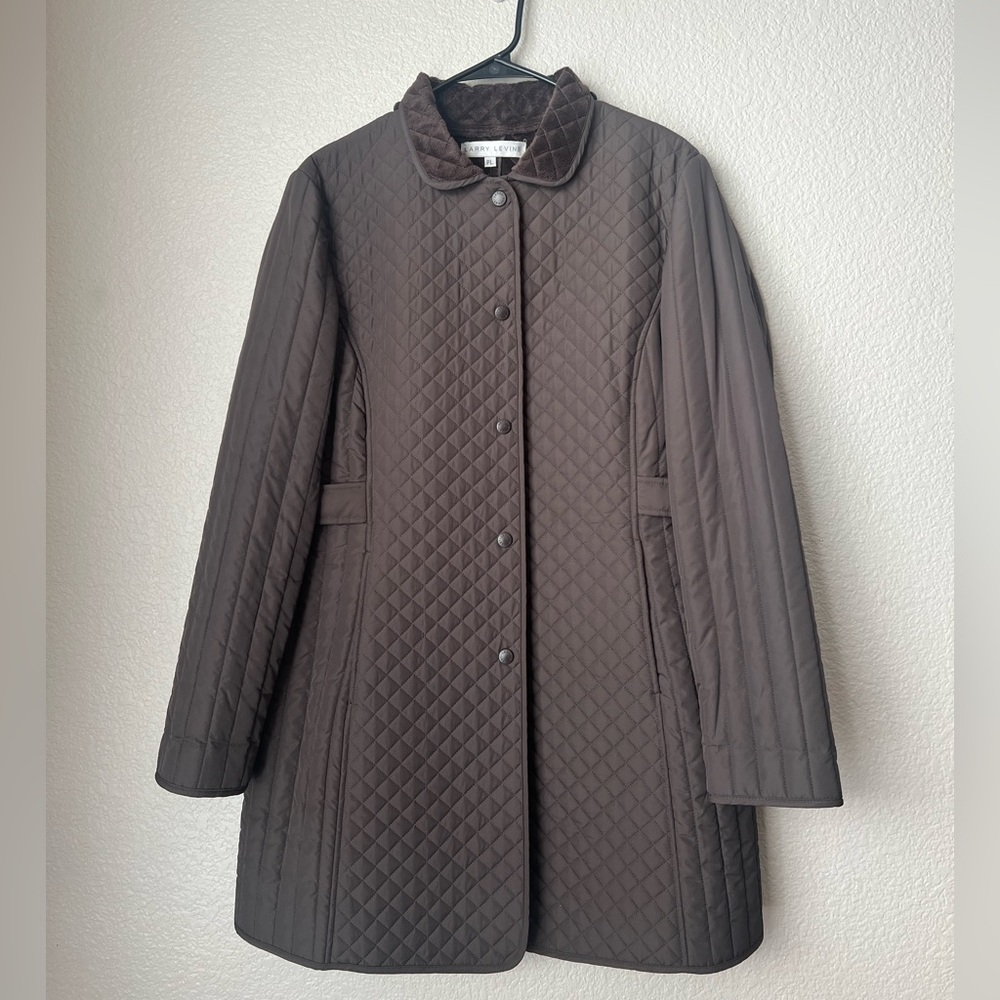 Larry Levine Brown Quilted Jacket, PL